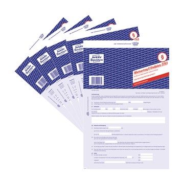 Avery Zweckform 2253-5, 2253-5 Mietvertrag für Kfz Einstellplatz mit elektronischer Ladevorrichtung, A4, blau