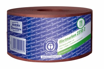 Avery Zweckform 2310-2, Wertmarken, 57 x 30 mm, fortlaufend nummeriert, 2 Rollen je 1000 Bons, rot