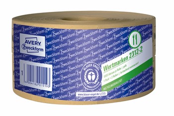 Avery Zweckform 2312-2, Wertmarken, 57 x 30 mm, fortlaufend nummeriert, 2 Rollen je 1000 Bons, gelb
