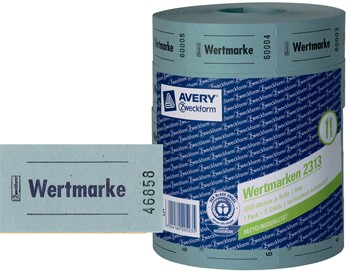 Avery Zweckform 2313-4, Wertmarken, 57 x 30 mm, fortlaufend nummeriert, 4 Rollen je 1000 Bons, blau