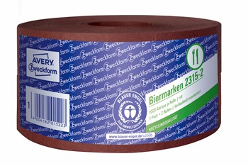 Avery Zweckform 2315-2, Biermarken, 57 x 30 mm, fortlaufend nummeriert, 2 Rollen je 1000 Bons, rot