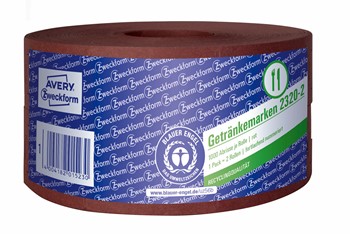 Avery Zweckform 2320-2, Getränkemarken, 57 x 30 mm, fortlaufend nummeriert, 2 Rollen je 1000 Bons, rot