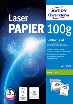 Avery Zweckform 2562, Classic Colour Laser Papier, beidseitig beschichtet, satiniert, A4, 100g, 500 Blatt