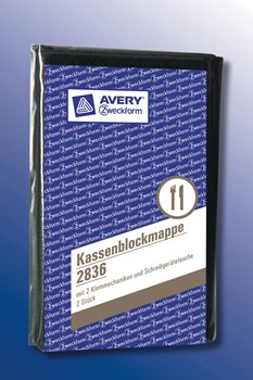 Avery Zweckform 2836, Kassenblockmappe schwarz, 120 x 180 mm, 1 Stück