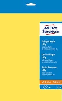 Avery Zweckform 2916, Universalpapier, goldgelb, A4, 120g, 50 Blatt