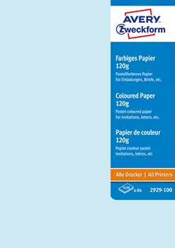 Avery Zweckform 2929-100, Papier 5 Farben pastell A4 120g 5x20 Blatt
