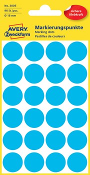 blau permanent AVERY Zweckform 3005-96 Markierungspunkte Ø 18 mm 