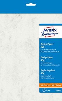 Avery Zweckform 32084, Marmoriertes Papier, A4,  hellgrau, 90 g, 50 Blatt