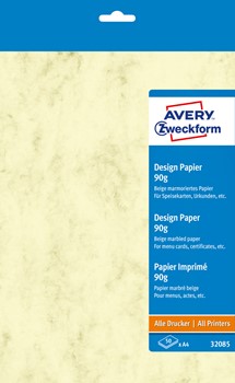 Avery Zweckform 32085, Marmoriertes Papier, A4,  beige, 90 g, 50 Blatt