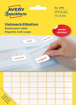 Agipa Vielzweck-Etiketten 8x20 Mm, Weiß, 280 Stück - Abgerundete Ecken, Nicht Ablösbar