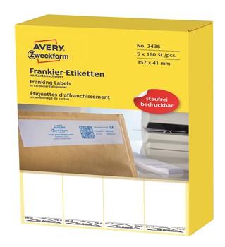 Avery Zweckform 3436, Frankieretiketten 157x41 mm, 900 Etiketten, für z.B. Francotyp EFS 3000