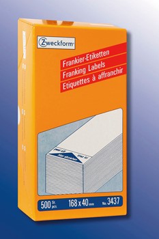 Avery Zweckform 3437, Frankieretiketten 168x40 mm, 500 Etiketten, für z.B. Stielow