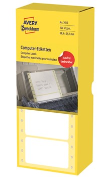 Avery Zweckform 3615, Endlos-Computeretiketten 88,9x35,7 mm, 4000 Etiketten, 1-bahnig
