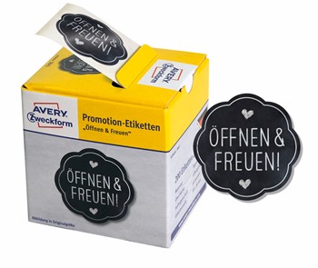Avery Zweckform 3845, Promotion-Etiketten Ø 38 mm, 1 Rolle/200 Etiketten, grau, silber
