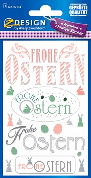 Z-Design 39164, Creative Oster Effektfoliensticker, Frohe Ostern, 1 Bogen