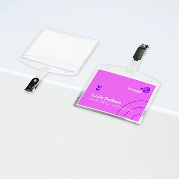 Avery Zweckform 4822, Namensschilder-Taschen mit Clip 60x90 mm inkl. Einsteckschilder, 25 Stück