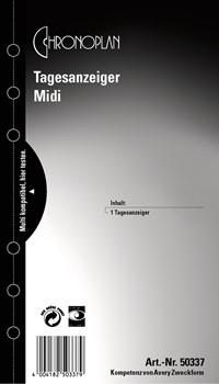 Avery Zweckform 50337, Chronoplan Tagesanzeiger Midi Kunststoff, 1 Stück