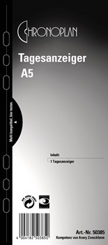 Avery Zweckform 50385, Chronoplan Tagesanzeiger A5 Kunststoff, 1 Stück
