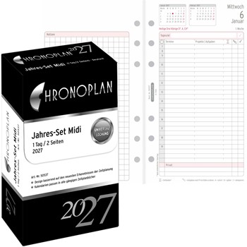 Chronoplan Jahres-Set Midi Kalendarium, 2027, Anordnung in Spalten, Midi, weiß (Avery Zweckform 50537)