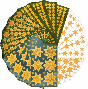 Z-Design 51000, Sticker Set Christmas Sterne, 20 Bögen, Bogengröße 76 x 120 mm