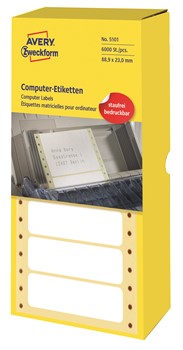 Avery Zweckform 5101, Endlos-Computeretiketten 88,9x23 mm, 6000 Etiketten, 1-bahnig