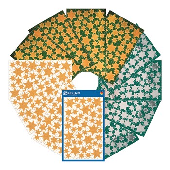 Z-Design 51013, Weihnachtssticker Set, gold, 12 Bogen