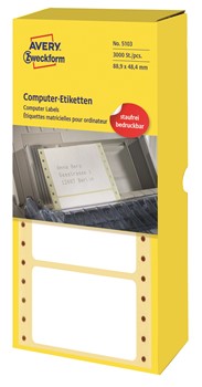Avery Zweckform 5103, Endlos-Computeretiketten 88,9x48,8 mm, 3000 Etiketten, 1-bahnig