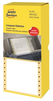 Avery Zweckform 5120, Endlos-Computeretiketten 101,6x73,8 mm, 2000 Etiketten, 1-bahnig, QP nach jedem Etikett