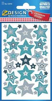 Z-Design 52910, Christmas - Papier Sticker, Sterne, geprägt, 1 Bogen, Bogengröße 76 x 120 mm