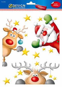 Z-Design 52953, Christmas - Fensterbilder, Nikolaus, Rentier, 6 Aufkleber