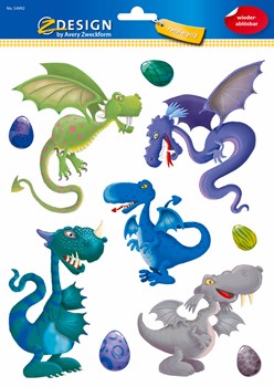 Z-Design 54992, Fensterbilder, Drache, 9 Aufkleber