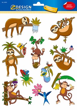 Z-Design 54993, Fensterbilder, Dschungeltiere, 10 Aufkleber