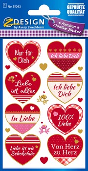 Z-Design 55092, Creative Effektfolie Sticker, Widmung, 1 Bogen, Bogengröße 76 x 120 mm