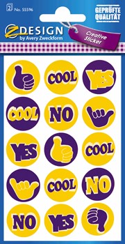 Z-Design 55596, Creative Neon Sticker, Buttons, 2 Bogen, Bogengröße 76 x 120 mm