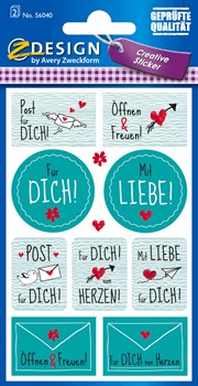 Z-Design 56040, Creative Papiersticker, Post, 2 Bögen