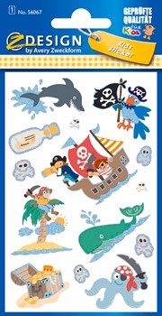 Z-Design 56067, Kids Glitter Sticker, Pirat, 1 Bogen, Bogengröße 76 x 120 mm