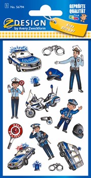 Z-Design 56794, Kids Metallic Sticker, Polizei, 1 Bogen, Bogengröße 76 x 120 mm