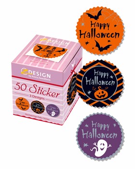Z-Design 56858, Creative - Sticker auf Rolle, Happy Halloween, 50 Sticker  im Spender