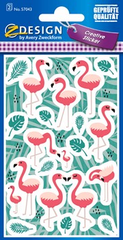 Z-Design 57043, Deko Sticker, Flamingo Blätter, 36 Aufkleber, 2 Bögen