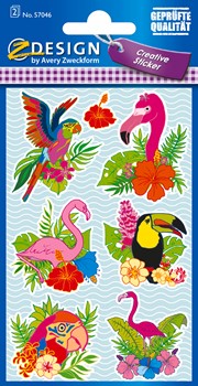 Z-Design 57046, Deko Sticker, Vögel, 14 Aufkleber, 2 Bögen