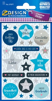 Avery Zweckform Deko Sticker, Gute Wünsche, 27 Aufkleber (Z-Design 57077)