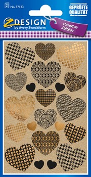 Z-Design Papier Sticker, Herzen, 42 Aufkleber (Avery Zweckform 57123)