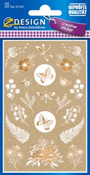 Z-Design Papier Sticker, Blumen, 42 Aufkleber (Avery Zweckform 57124)