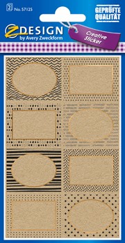 Z-Design Papier Sticker, Beschiftung gemustert, 16 Aufkleber (Avery Zweckform 57125)