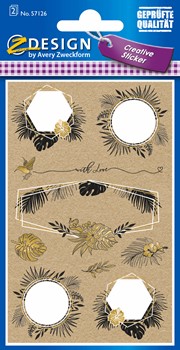 Z-Design Papier Sticker, Beschriftung Flora, 18 Aufkleber (Avery Zweckform 57126)