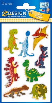 Z-Design Glitter Sticker, Dinosaurier, 8 Aufkleber (Avery Zweckform 57293)