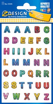 Z-Design Glitter Sticker, Buchstaben, 40 Aufkleber (Avery Zweckform 57295)