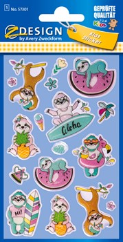 Z-Design Glossy Stickers, Faultier, 15 Aufkleber (Avery Zweckform 57301)