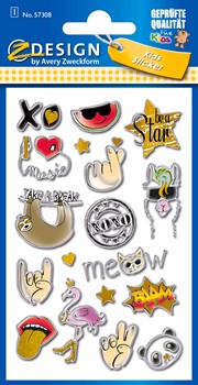 Z-Design 57308, Puffy Sticker, 3D Folie, Trend-Icons, bunt, 1 Bogen
