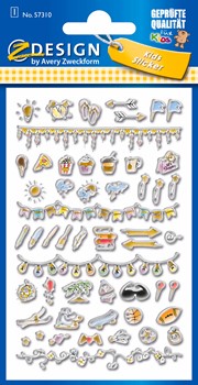 Z-Design 57310, Puffy Sticker, 3D Folie, Bullet Journal Icons, bunt, 1 Bogen